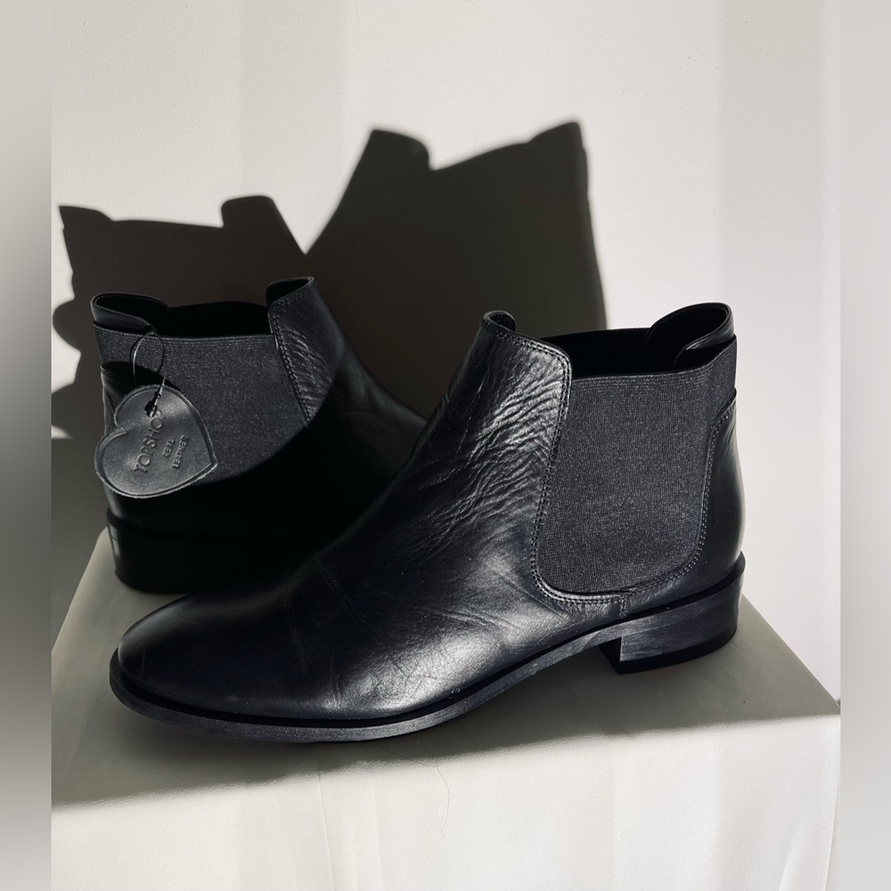 Black leather Topshop Boots 8